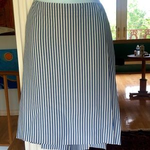 Jean Paul Gaultier Women stripe blue white Skirt flared back A line Size 42